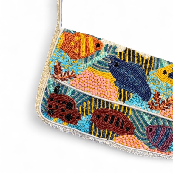 Viral Fish Sea Beaded Bag NWT - Picture 4 of 9